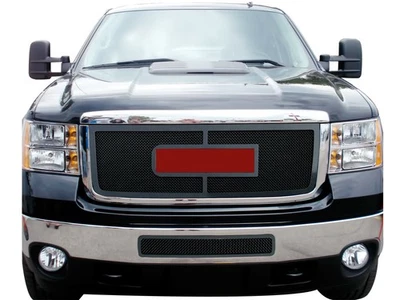 Combo de rejilla de malla de acero inoxidable negro para GMC Sierra 2500HD/3500HD 2011-2014 Foto 1 de 3