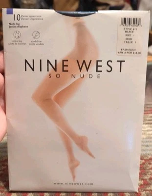 NUEVAS 9 West So Nude Pierna Negras Talla 1 Medias Pantimedias Foto 1 de 4