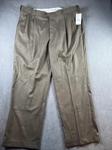 Pantalones de vestir Greg Peters para hombre 42x30 plisados con puños dobladillo negocios salir nuevos con etiquetas - Imagen 1 de 14