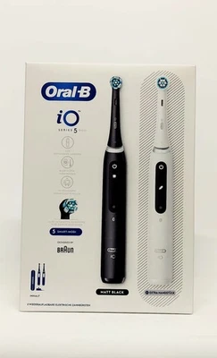 Oral-B Elektrische-Zahnbürste iO Series 5 Duopack schw/weiß 5 Putzmod.NEU R1/5 - Bild 1 von 4