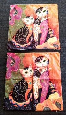 2 Kleo Kats 18” Throw Pillow Covers Kompaions Series By Marjorie Sarnat  - Image 1 of 4