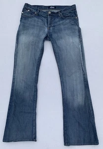 Pantalones de mezclilla elásticos acampanados con logotipo de arco iris Rock & Republic Roth 30 x 34 - Imagen 1 de 4