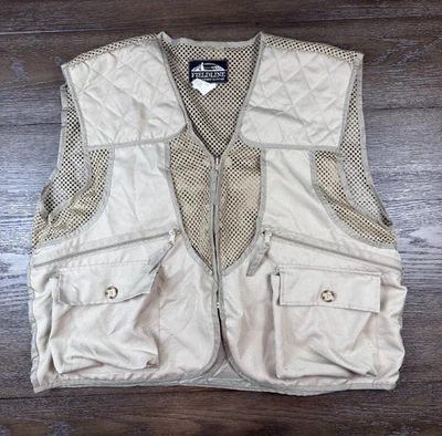Vintage Fieldline Vest Hunting Fishing Shooting Full Zip Khaki Mesh Outdoors XL - Image 1 of 4