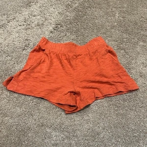 Universal Thread Cotton Shorts Women Small Pull-On Elastic Waist Pockets Orange - Picture 1 of 8