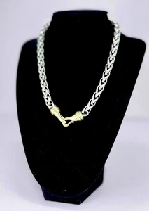 David Yurman Cierres de Oro Sólido 14kt y Collar de Cadena de Trigo de Plata de Ley 17" - Imagen 1 de 6