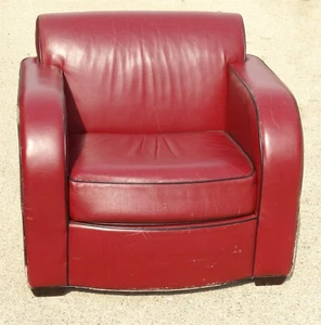 Deco Modern Leather Lounge Chair Robert A.M. Stern Hickory Business Furniture  - Picture 1 of 7