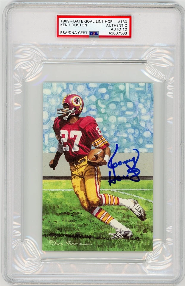 Cartão de arte assinado por Ken Houston Goal Line GLAC - PSA DNA 10 - Imagem 1 de 1