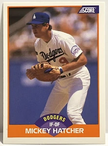 1989 Score Mickey Hatcher Los Angeles Dodgers #332 - Picture 1 of 2