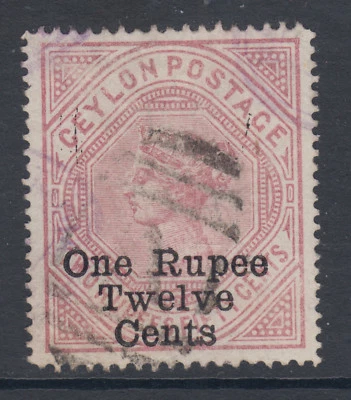 Ceylon Sc 115 used. 1885 1r12c surcharge on 2r50c rose QV, sound - Image 1 of 2