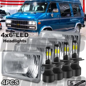 4pcs 4x6'' LED Headlights Hi/Lo For Chevrolet G10 G20-G30 1992-1995 - Picture 1 of 17
