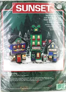 Vintage 1997 Sunset Dimensions Holiday Shops 3er Set Cut & Glue Kit bis zu 10,5 hoch - Bild 1 von 3
