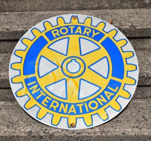 Vintage Rotary International 30" Round Metal Sign - Picture 1 of 6