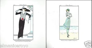 STAMPA COSTUMES PARISIENS 1912 CARTONCINO FMR FRANCO MARIA RICCI 21X22 MODA 1314 - Bild 1 von 1