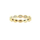 Gift for Mothers Day 10k Yellow Gold Natural Diamond Wedding Band Ring  Size 7