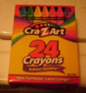 NEW*CRA-Z-ART CRAYONS 24ct BOX*SMOOTHER~BRIGHTER~ COLORS~SCHOOL QUALITY* - Picture 1 of 3