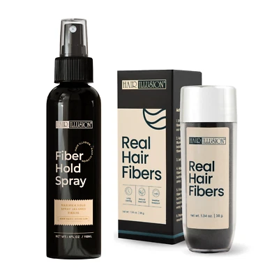 Hair Fibers & Holding Spray For Bald Spot Concealer, Hairline, Beard, Hair Loss - Image 1 of 4