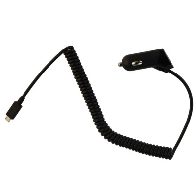 PureGear 4Ft Coiled 12W/2.4A Vehicle Car Charger for Micro-USB Devices - Black - Image 1 of 3