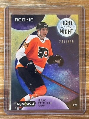 ISAAC RATCLIFFE 2022-23 Synergy LIGHT UP THE NIGHT NEON YELLOW ROOKIE /699 - Image 1 of 2