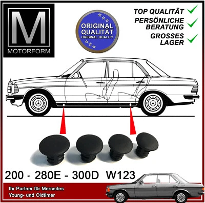 Set of 4 rubber stoppers jack receptacle Mercedes W123 OE quality as original - Image 1 of 4