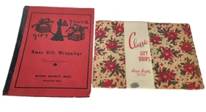 Vintage Weihnachtsgeschenkpapier 15 Blatt Verkäufer Musterbuch + Neu aus altem Lagerbestand 3 Blatt Geschenkpapier - Bild 1 von 9