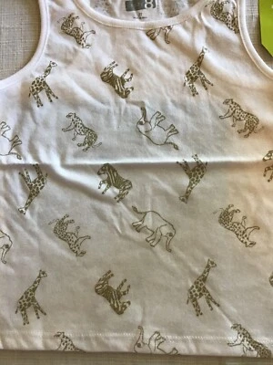 Regata/vestido Crazy 8 criança menina safári glitter estampa animal alargado tamanho 2T - Imagem 1 de 4