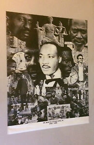 Dr. Martin Luther King Jr. Poster vintage photograph collage memorial pin-up *69