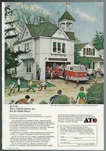 1971 AMERICAN LAFRANCE Fire truck advertisement, NORMAN ROCKWELL artwork - Imagen 1 de 3
