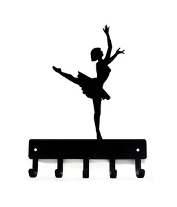 Ballerina Ballet Dancer #1 Wall Key Rack Holder - Lg 9 inch Wide - Made in USA - Picture 1 of 5