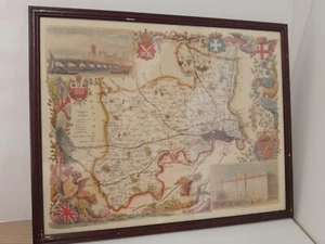 Quality Map Of Olde Middlesex (Possibly Thomas Moule copy?) FRAMED - Picture 1 of 10