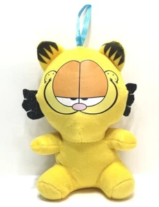 8" Garfield Stuffed Animal Plush Toy With Blue Ribbon For Hanging - Picture 1 of 6