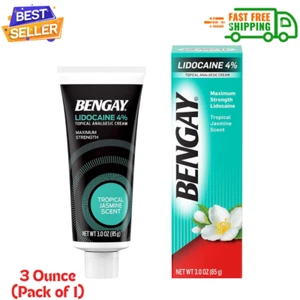 Bengay Pain Relieving Lidocaine Cream, Non-Greasy Topical Analgesic Cream,3 Oz . - Picture 1 of 9