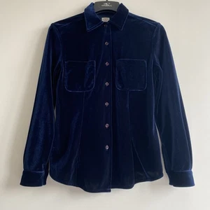 Armani Jeans Damen Marineblau Kragen Samt Overshirt Größe 8 Hergestellt in Italien - Bild 1 von 18