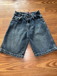 vtg SOUTHPOLE 90's Boys Shorts Size 10 Blue Denim RN82628 faded flat front relax - Picture 1 of 7