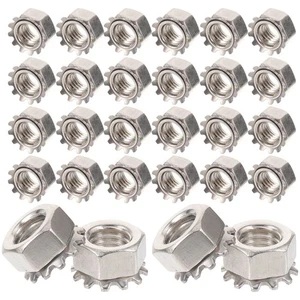  50 Pcs Stainless Steel Hexagon Locknuts Fastener with Washer Screw - Picture 1 of 12