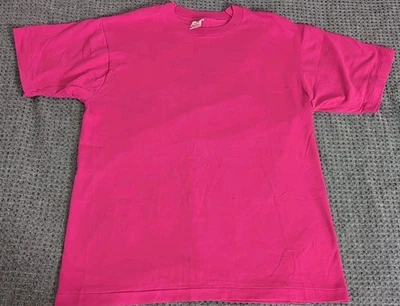 Vintage Fruit Of The Loom Best Single Stitch Shirt XL Hot Pink Blank 80s 90s - Image 1 of 4