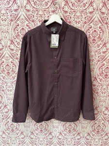 H&M Men's Regular Fit Purple Shirt Size Medium New With Tags - Picture 1 of 6