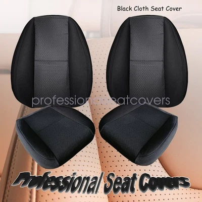 4x For 2007-2014 GMC Sierra 2500 3500HD Front Cloth Replacement Seat Cover Black - Image 1 of 4