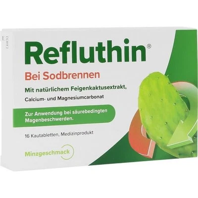 DR. WILLMAR SCHWABE GMBH & CO. KG REFLUTHIN bei Sodbrennen Kautabletten Minze 16 St. PZN 16011313
