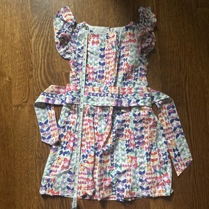 JCrew Crewcuts Dress Girls Size 5 Multicolor Butterflies- 100% Cotton - Picture 1 of 7