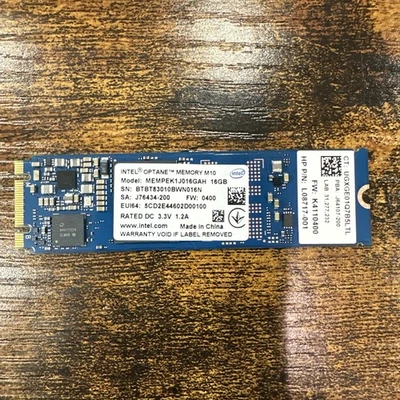 Memoria Intel Optane M10 16 GB NVMe PCIe M.2 2280 HP L08717-001 MEMPEK1J016GAH Foto 1 de 4