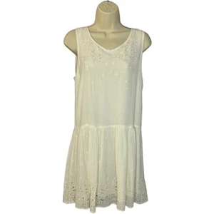 Anine Bing Embroidered Mini Dress Romantic Minimalist Natural Off White XS New  - Picture 1 of 15
