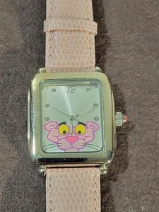 Reloj de pulsera The Pink Panther correa de cuero movimiento Japón - Imagen 1 de 2
