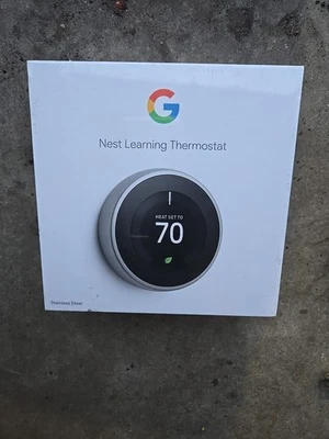 Google Nest 3rd Gen Smart Learning Thermostat - Stainless Steel (T3007ES) - Image 1 of 3