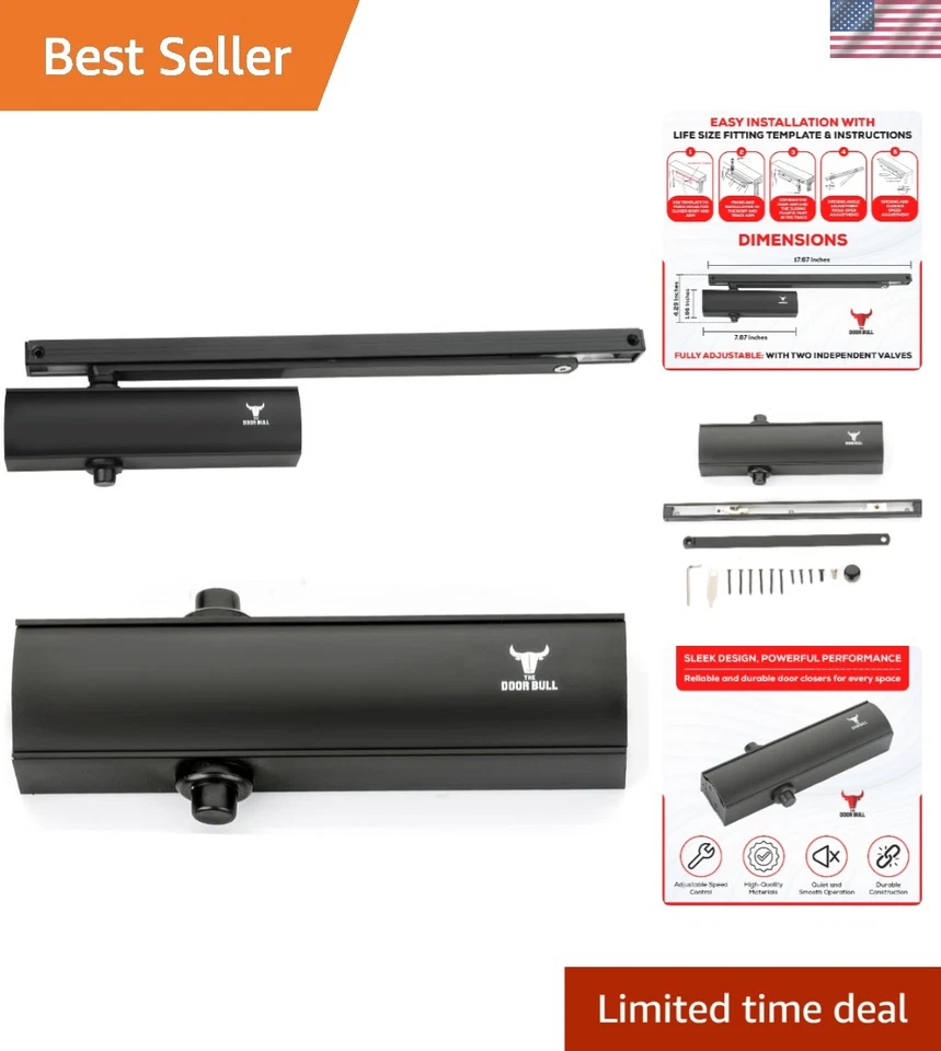 Cierrapuertas Automático Montaje en Superficie Hidráulico Mantener Velocidad Abierta Ajustable Foto 1 de 4