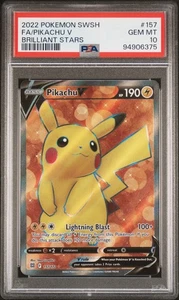 Fa/Pikachu V Brilliant Stars Pokemon Sword & Shield Brilliant Stars - - Picture 1 of 2