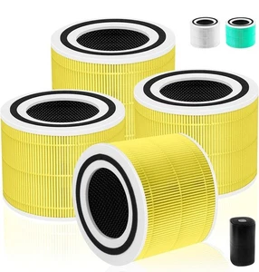 4 Pack 240 HEAP Air Purifier Replacement Filter 3n1 Grade True HEPA 14 Carbon - Picture 1 of 6