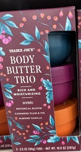 Trader Joe's Body Butter Trio Botanical Bloom Plum Fig Almond Vanilla Holiday - Picture 1 of 5