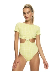 Roxy Salty Shine Einteiler Kurzarm Badeanzug Lindengrün Größe L UPF 50 96 $ - Bild 1 von 4