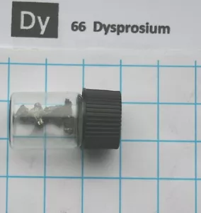 1 gram 99.9% Dysprosium metal pieces in glass vial element 66 sample - Picture 1 of 3