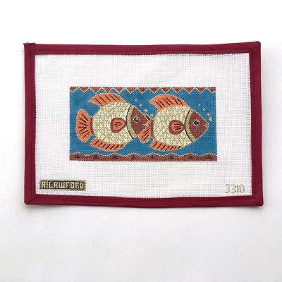 Estuche de gafas AMANDA LAWFORD pintado a mano de lona naranja pez malla 18 Foto 1 de 4